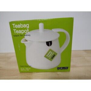 ForLife Company 12 Oz Tea Bag Ceramic Teapot In Mandarin Orange New Opened Box
